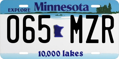 MN license plate 065MZR
