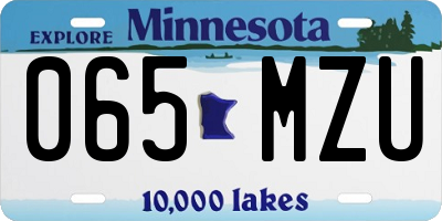 MN license plate 065MZU