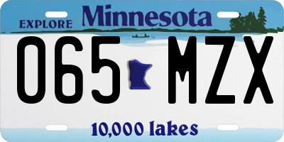 MN license plate 065MZX