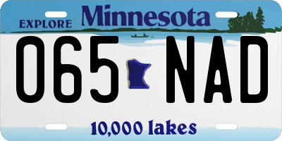 MN license plate 065NAD