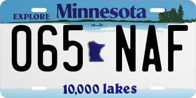 MN license plate 065NAF