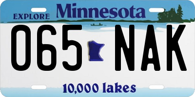 MN license plate 065NAK