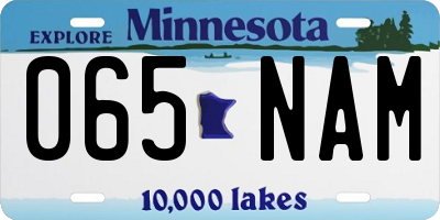MN license plate 065NAM