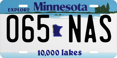 MN license plate 065NAS