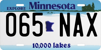 MN license plate 065NAX