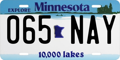 MN license plate 065NAY