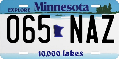 MN license plate 065NAZ