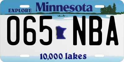 MN license plate 065NBA