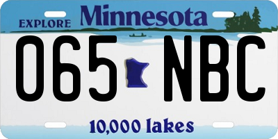 MN license plate 065NBC