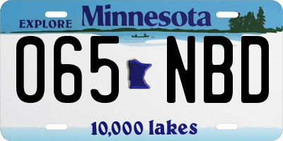 MN license plate 065NBD