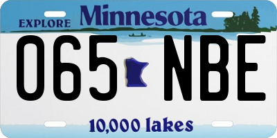 MN license plate 065NBE