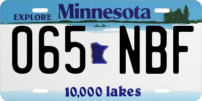 MN license plate 065NBF