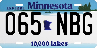 MN license plate 065NBG