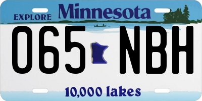 MN license plate 065NBH