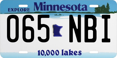 MN license plate 065NBI