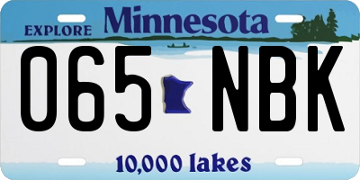 MN license plate 065NBK