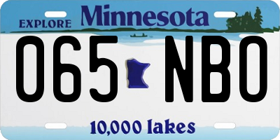 MN license plate 065NBO