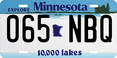 MN license plate 065NBQ