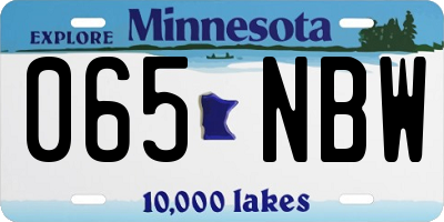 MN license plate 065NBW