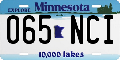 MN license plate 065NCI