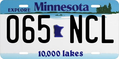 MN license plate 065NCL