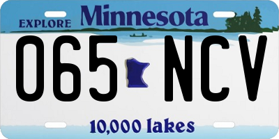 MN license plate 065NCV