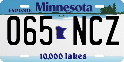 MN license plate 065NCZ