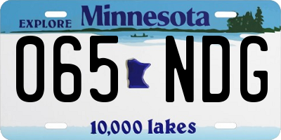 MN license plate 065NDG