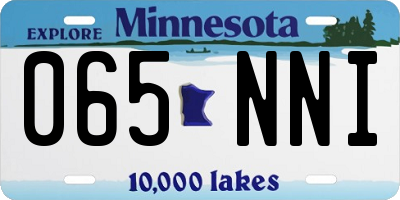 MN license plate 065NNI
