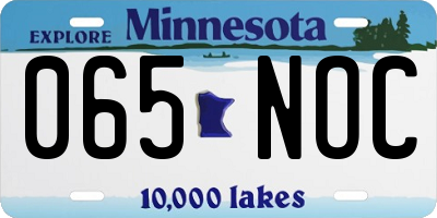 MN license plate 065NOC