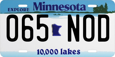MN license plate 065NOD