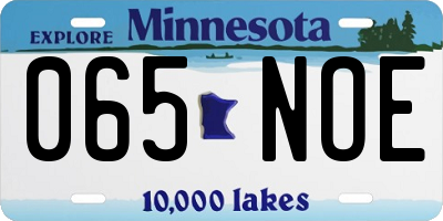 MN license plate 065NOE