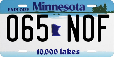 MN license plate 065NOF