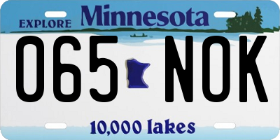 MN license plate 065NOK