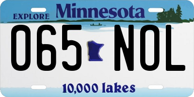 MN license plate 065NOL
