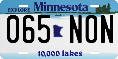 MN license plate 065NON