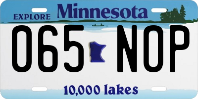 MN license plate 065NOP
