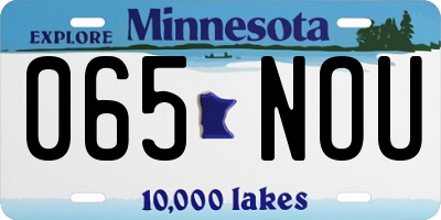MN license plate 065NOU