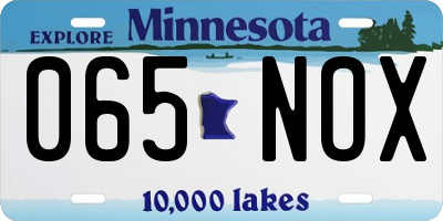 MN license plate 065NOX
