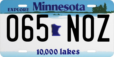 MN license plate 065NOZ