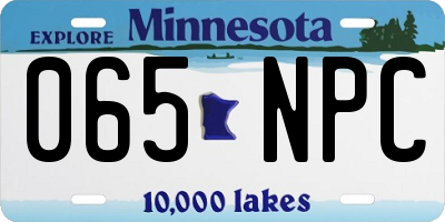 MN license plate 065NPC