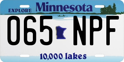 MN license plate 065NPF