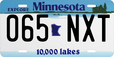 MN license plate 065NXT