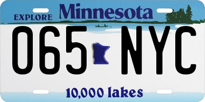MN license plate 065NYC