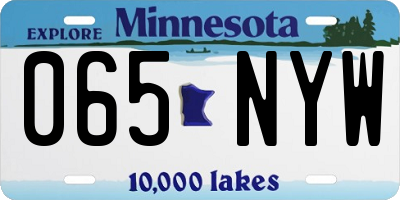 MN license plate 065NYW
