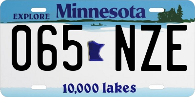MN license plate 065NZE