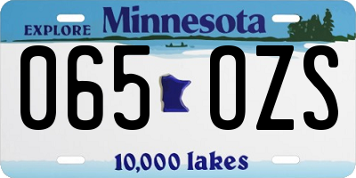 MN license plate 065OZS