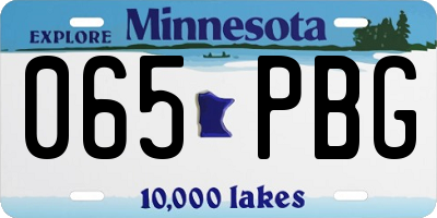 MN license plate 065PBG