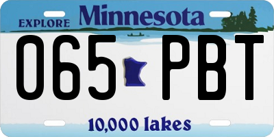 MN license plate 065PBT