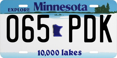 MN license plate 065PDK